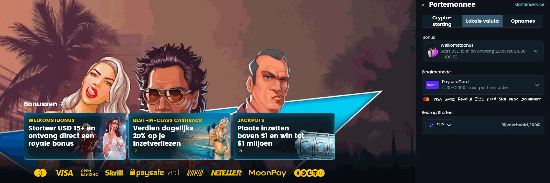 Betaalmethode bij Snatch casino